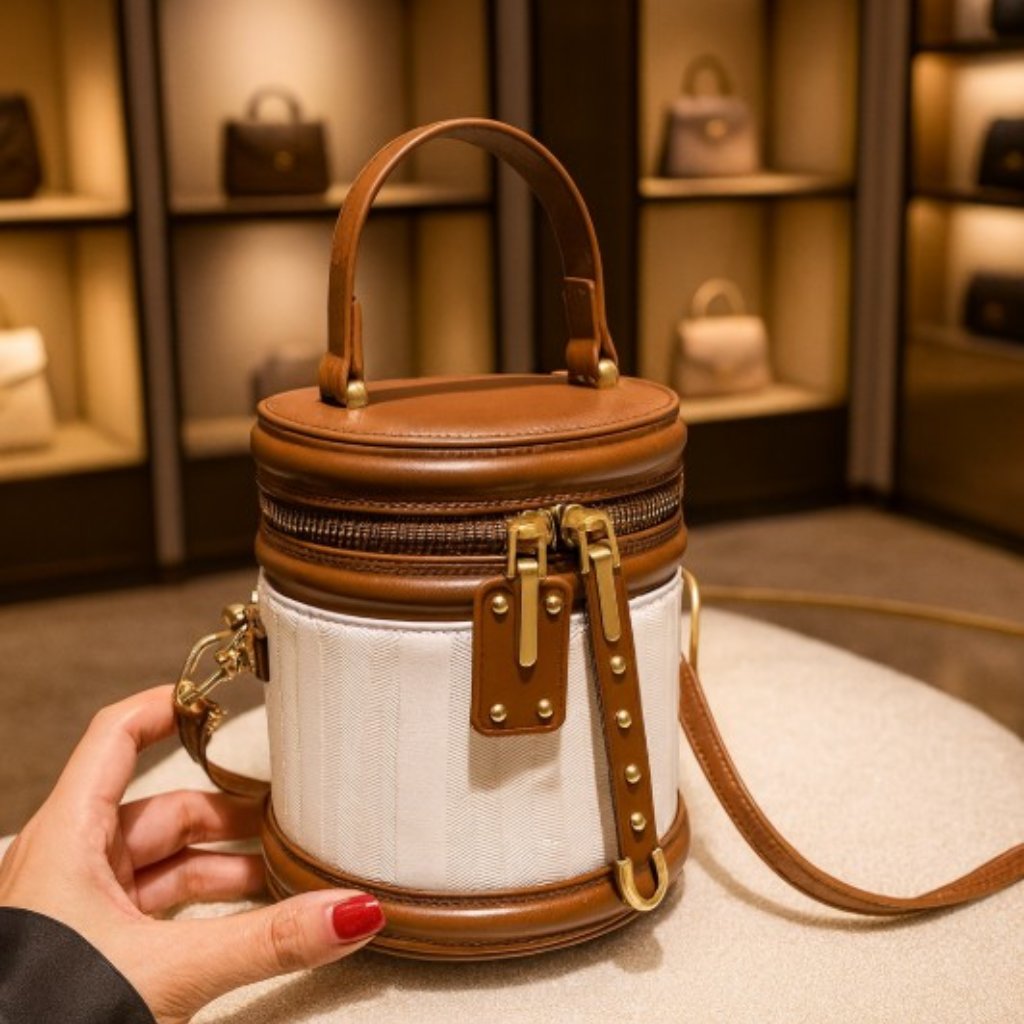 Chic Crossbody Bucket Stylish Handbag Or Cosmetic Travel Makeup Bag
